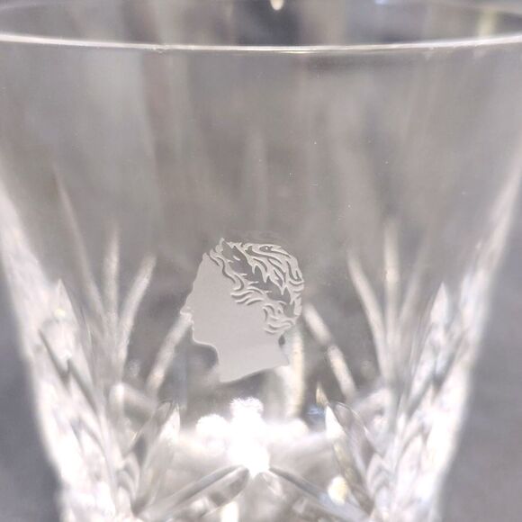 Vintage Crystal Cut Whiskey Tumbler Glass Caesar’s Palace Etched Head Logo Rare - Picture 3 of 8